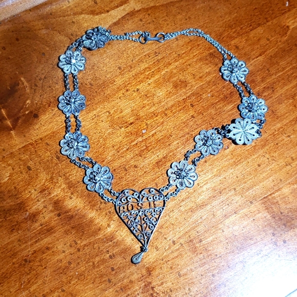 Source Unknown Jewelry - Mrs. ROSIE Vintage Flower and Heart Necklaces